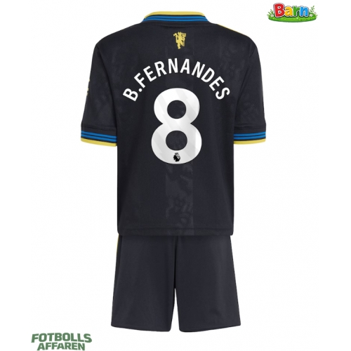 Manchester United Bruno Fernandes #8 Tredjeställ Barn 2025-26 Kortärmad (+ Korta byxor)